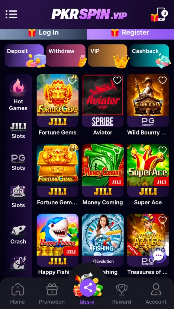 PKRSpin Game- Dashboard image